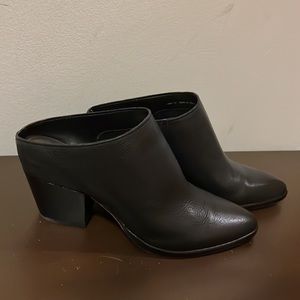 Dolce Vita Roya Black Block Heels Leather Mules size 7.5